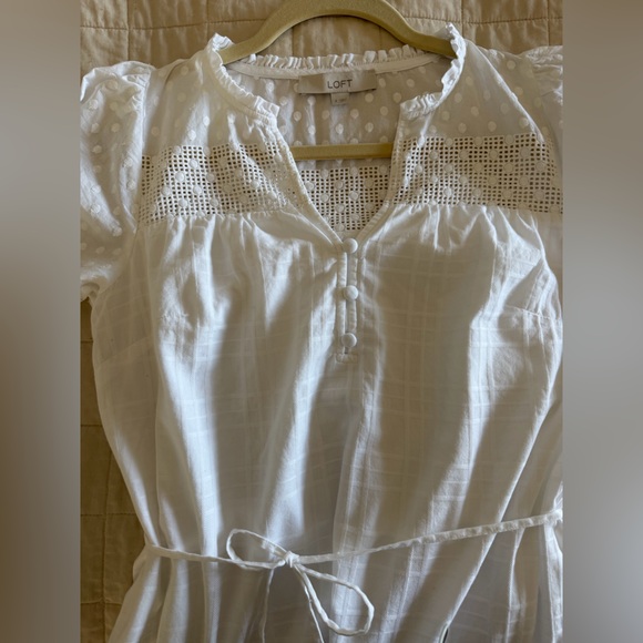 Loft White Boho Eyelet Cotton Dress - Picture 7 of 7